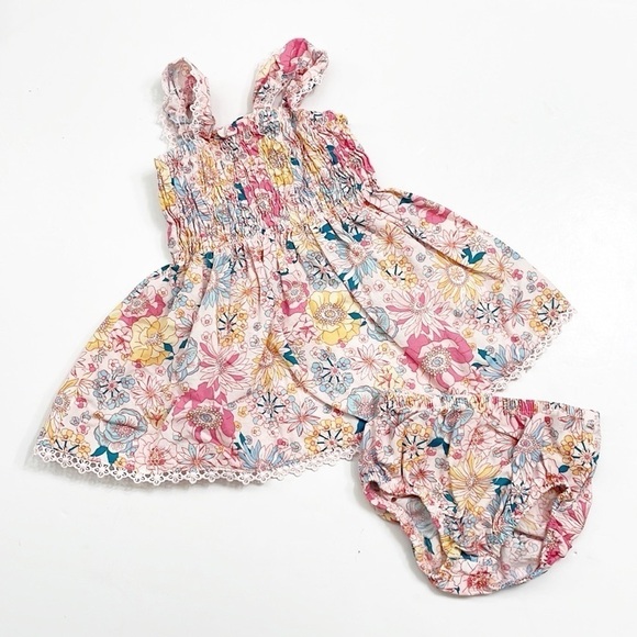 Btween baby girls floral print matching set - Picture 1 of 3